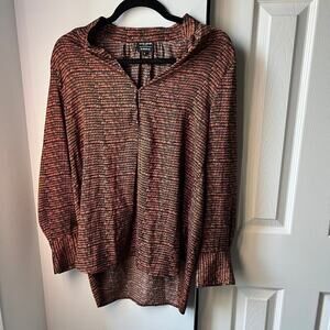 David Lerner x Evereve Bombay Stripes Long Sleeve Blouse - S